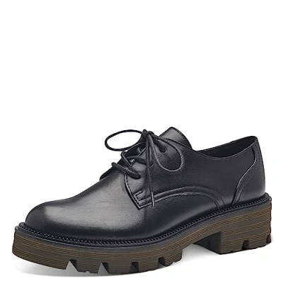 Afbeelding van MARCO TOZZI dames 2 23706 41 Lace Up, Black/Khaki, 38 EU