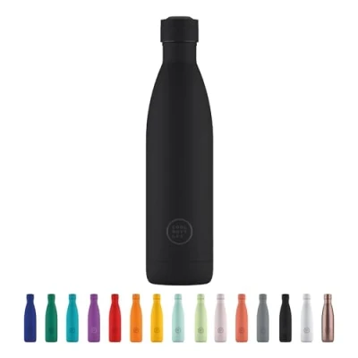 Afbeelding van Cool Bottles Stainless Steel Water Bottle 750 ml Mono Black 30,5 x 7 cm Luchtdichte thermosfles Koude dranken 36 uur en warme 18 Triple Technologie BPA Vrij