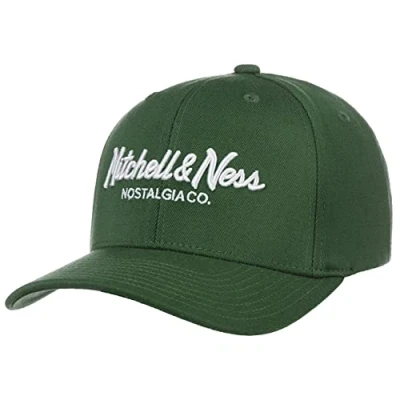 Afbeelding van Mitchell &amp; Ness Pinscript Redline Snap Pet Dames/Heren One Size donker groen