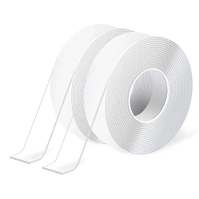 Afbeelding van Art3d Dubbelzijdig nano plakband (2 rollen à 305 cm), multifunctionele schuimrubberen tape voor tapijten, het opplakken van voorwerpen, fotolijsten, wandbevestiging knutselwerk