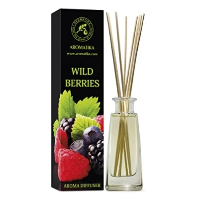 Afbeelding van Aroma Diffuser Bosbessen 100ml met 8 Rotanstokjes Zonder Alcohol Beste Luchtverfrisser voor Thuis Kantoor Spa Aromatherapie