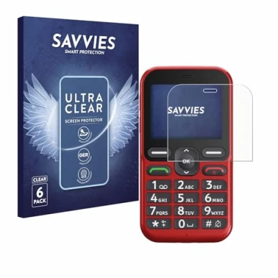 Afbeelding van Savvies Screenprotector voor Doro Leva L10 Folie Beschermfolie transparant (6 Stuks)