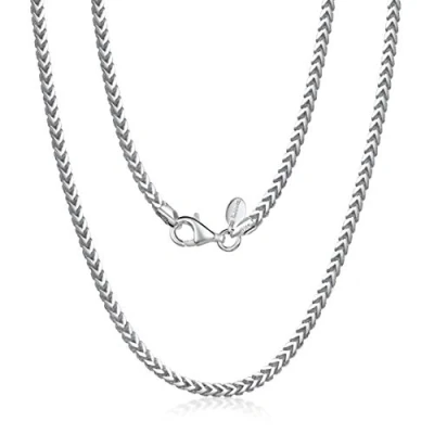 Afbeelding van Amberta 925 Sterling Zilveren Ketting voor Mannen Franco 2,5 mm: Heren 60 cm