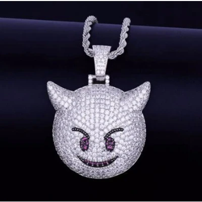 Afbeelding van Little Devil Smile hanger met ketting Zilver