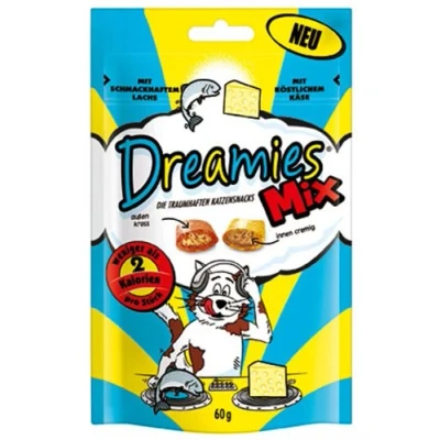 Afbeelding van 15% Korting! Dreamies Creamy Snacks voordeelpakket 12 x 10 g Kip + 2 60 Mix snack Zalm en Kaas Tonijn