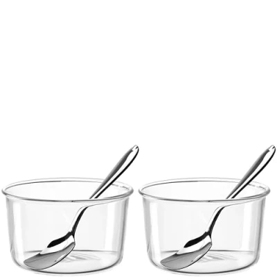 Afbeelding van LEONARDO Schaal VETRO, Ø 9 cm, 6 Schalen + Eislöffel (set, 12 delig)