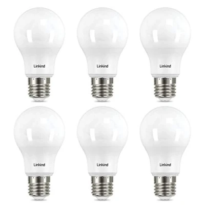 Afbeelding van Linkind LED E27 Edison schroeflamp, 8,2W (gelijk aan 60W), A60 Zachtwit 2700K, 806 Lumen, niet dimbaar, mat, ERP, CE gecertificeerd, 6 stuks