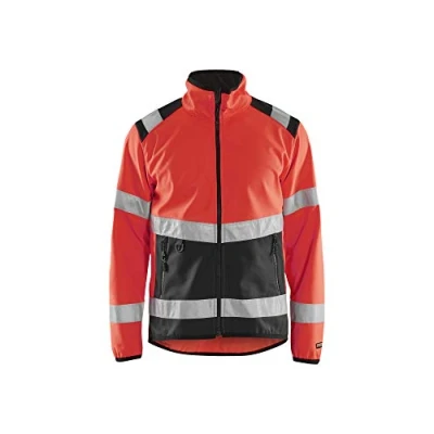 Afbeelding van Blaklader Softshell jack High Vis 4877 2516 Rood/Zwart