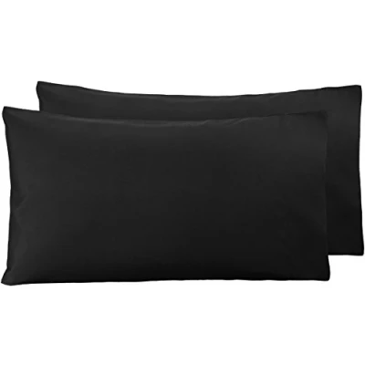 Afbeelding van Microvezel kussenslopen van AmazonBasics, zwart set twee stuks
