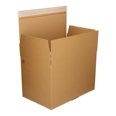 Afbeelding van 10x Verzenddoos 400 x 260 mm L met plak en tearstrip B golf (± 3,0 mm) Karton Universele verzenddozen