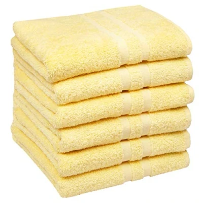 Afbeelding van ZOLLNER Set van 6 handdoeken, 50 x 100 cm, katoen, 450 g/m², wit