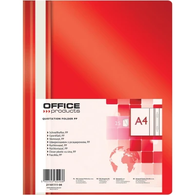 Afbeelding van Office Products Snelhechtmap PP A4 Rood per 25