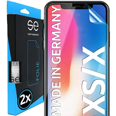 Afbeelding van 3D Screenprotector voor Apple iPhone X/XS [2 stuks smart engineered] Volledig dekkende, transparante screenprotector, vriendelijk beschermhoesjes, Geen glas maar TPU folie
