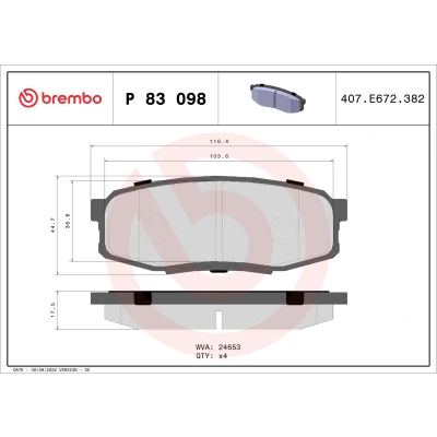Afbeelding van Brembo Remblokset P 83 098