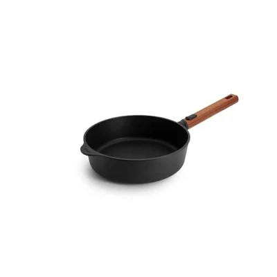 Afbeelding van WOLL EcoLogic QXR Hapjespan inductie met houten afneembare greep Ø240mm H 70mm Zwart