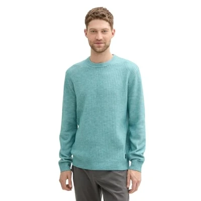 Afbeelding van TOM TAILOR heren trui, 36329 Tropical Teal White Core, L