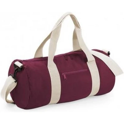 Afbeelding van Bagbase Gewoon Varsity Barrel / Duffle Bag (20 Liter) (Bourgogne/Off Wit)