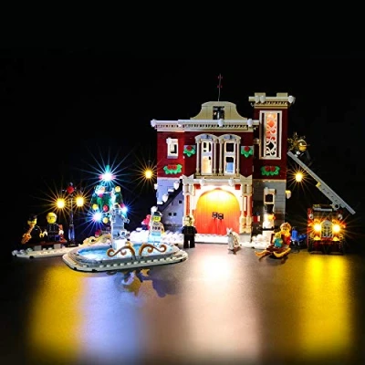 Afbeelding van BRIKSMAX Led verlichtingsset voor Lego Creator Winter Village brandweerkazerne, compatibel met 10263 bouwstenenmodel, inclusief de set