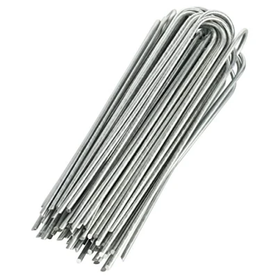 Afbeelding van GardenMate 200 Grondanker GEGALVANISEERD staaldraad 200mm lang 25mm breed Ø3,8mm Ronde kop Voor extreem harde grond