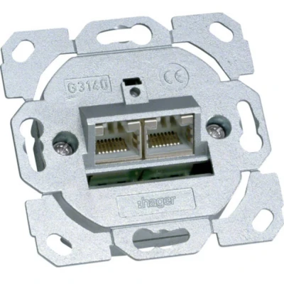 Afbeelding van Hager G3140 Netwerkdoos Inbouw (in muur) Inzet CAT 6A