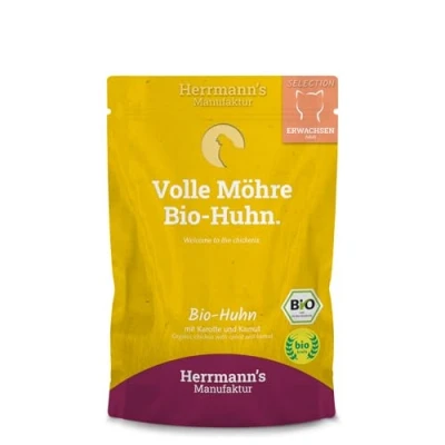 Afbeelding van Herrmann&#039;s Bio Selection kat Kip met Wortel 100 gr. per 20 stuks