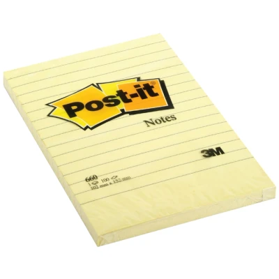 Afbeelding van Memoblok 3M Post it 660 102x152mm lijn geel