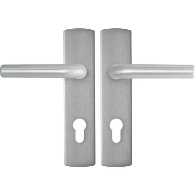 Afbeelding van AXA Deurkruk op schild aluminium Curve Klik binnendeurbeslag L PC72