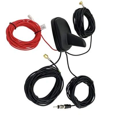 Afbeelding van Vecys DAB + FM/AM GPS auto antenne Haaienvin autodak signaalversterker SMB naar SMA DIN adapter 5m RG174 kabel voor digitale radio navigatiesysteem