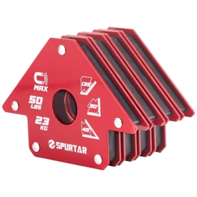 Afbeelding van Spurtar 4 stuks 23kg lasmagneten sterke magnetische, houdkracht, lashoek, magnetisch, lashouder klemmen pijlmagneet metaalbewerking gereedschap en uitrusting 45, 90, 135 graden