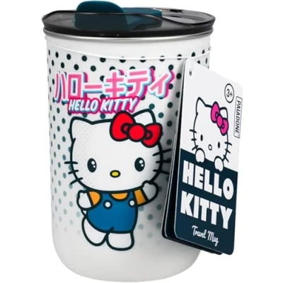 Afbeelding van Paladone Hello Kitty Reismok officieel gelicentieerde Sanrio koffiekop met deksel, geïsoleerd voor warme of koude dranken, 350 ml (12 fl oz)