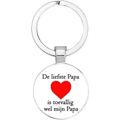 Afbeelding van Akyol De liefste Papa is toevallig wel mijn sleutelhanger Vader Familie Vaderdag cadeautje cadeau