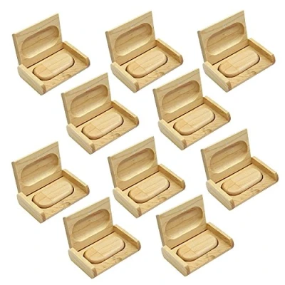 Afbeelding van A Plus+ 10 Stuks Houten USB Sticks 16 GB stick met Dozen flashdrive, 16GB 2.0, esdoorn doos