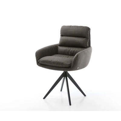 Afbeelding van Draaistoel Abelia Flex met armleuning kruisframe hoekig zwart antraciet vintage