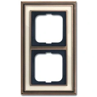Afbeelding van Abb busch jaeger afdekraam 2 voudig dynasty antiek ivoor 2cka001754a4654