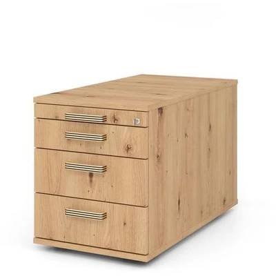 Afbeelding van SIGNA TC30 SG Rolcontainer Hout met 3 lades Knoestige Eiken Greeplijst kunststof