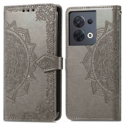 Afbeelding van Oppo Reno 8 5G Hoesje Kunstleder iMoshion Bookcase Grijs Telefoonhoesje