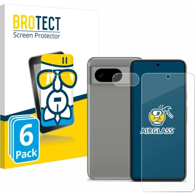 Afbeelding van BROTECT Screenprotector voor Google Pixel 8 (Voor+Camera) Folie Beschermfolie Beschermglas transparant (6 Stuks)
