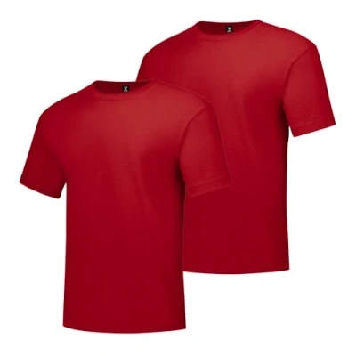 Afbeelding van Hanes Men&#039;s 2 Pack Short Sleeve Beefy T, Deep Red, Large