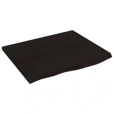 Afbeelding van Wandschap 60x50x2 cm behandeld massief eikenhout donkergrijs