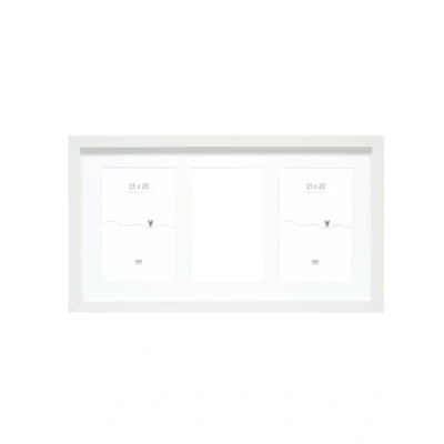 Afbeelding van Deknudt Frames fotolijst S66KA6 wit 3 foto&#039;s 15x20 cm