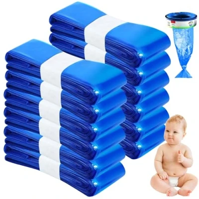 Afbeelding van EOPUOZS Luieremmer navulcassettes, navulfolie luieremmer, geurdichte ingedikt, voor Tommee Tippee, Angelcare, LitterLocker, achthoekige telt (blauw)