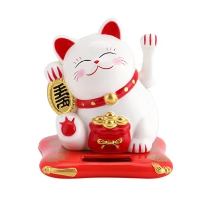 Afbeelding van DEWIN Waving Cat Zoete Gelukskat op Zonne energie, Uitnodigende Katten Met Veel Geluk En Rijkdom, Thuisdisplay, Autodecoratie