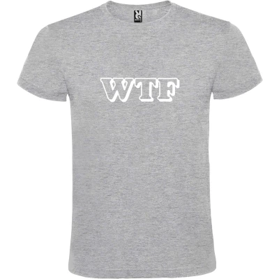 Afbeelding van Grijs T shirt ‘WTF’ Wit maat 4XL