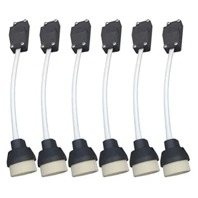 Afbeelding van JaneYi (6 stuks) GU10 lamphouder keramische voet en klemmenblok/brug met kabel isolatiehuls lampcontactdoos connector adapter voor LED halogeen