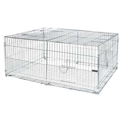 Afbeelding van Kerbl 81701 Vrijloopren voor jonge dieren met uitbraakblokkering, 144 x 112 60 cm, zilver