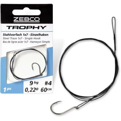 Afbeelding van Zebco Trophy stalen voorvak, 1 x 29, veilig materiaal hengelaccessoires, met vishaak, snoekvissen, diverse, 12 kg