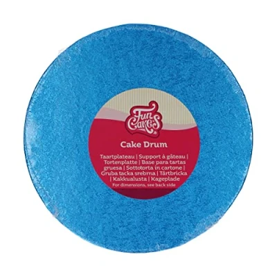 Afbeelding van FunCakes Cake Drum Rond Blauw Ø20 cm / 12 mm Taartonderlegger Taartkarton