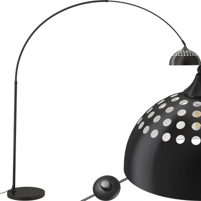 Afbeelding van tectake® Retro design Booglamp Staande Vloerlamp zwart