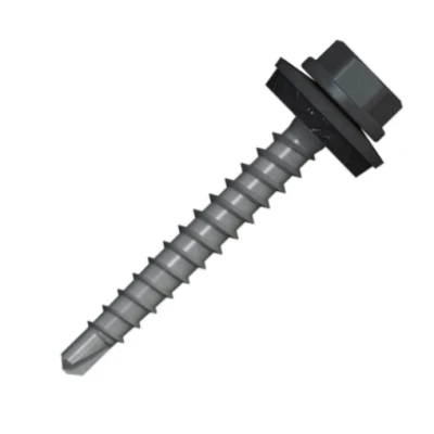 Afbeelding van Boorschroeven met 14mm ring 4,8x35 RAL 7016 antraciet 100 stuks