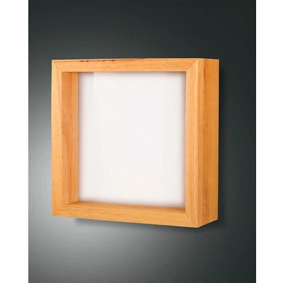 Afbeelding van Fabas Luce LED wandlamp Window, 37 x cm, eikenhout